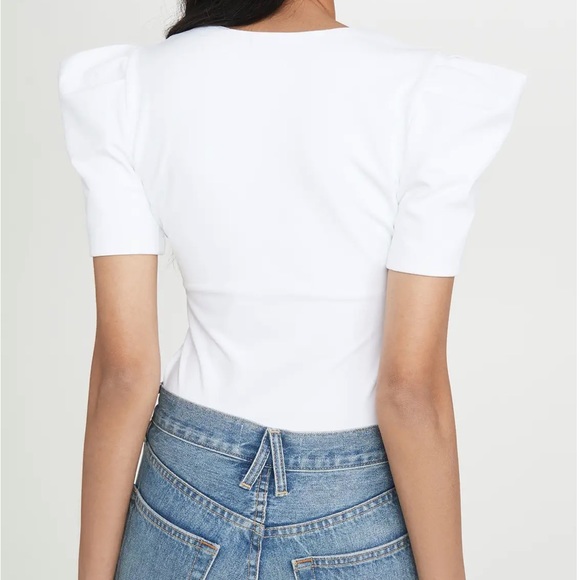 Susana Monaco Pleated Sleeve Deep V Top in Peony - Picture 6 of 6